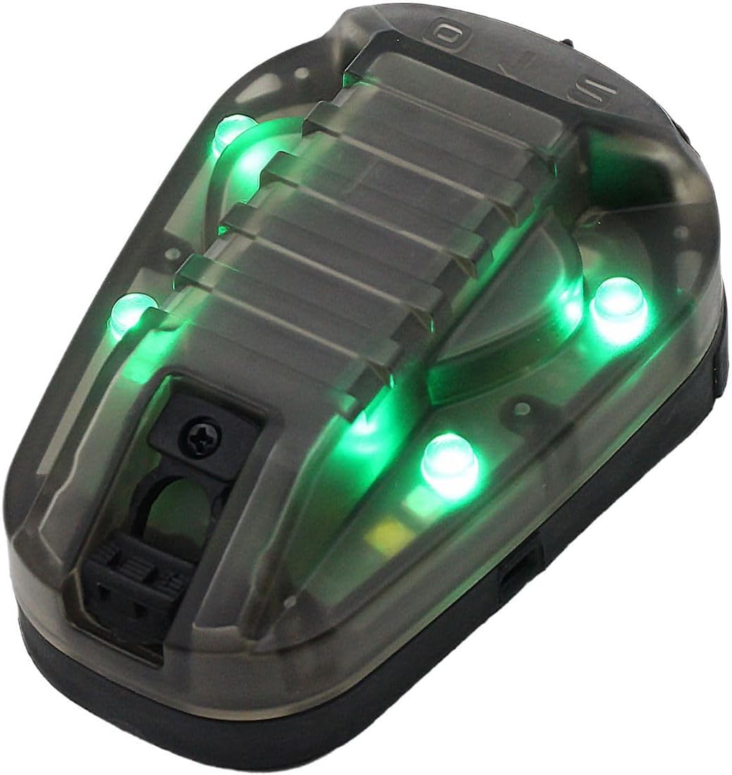 Tactical IR Strobe Helmet Light with Visible LED Strobe Tan Body/ Green visible