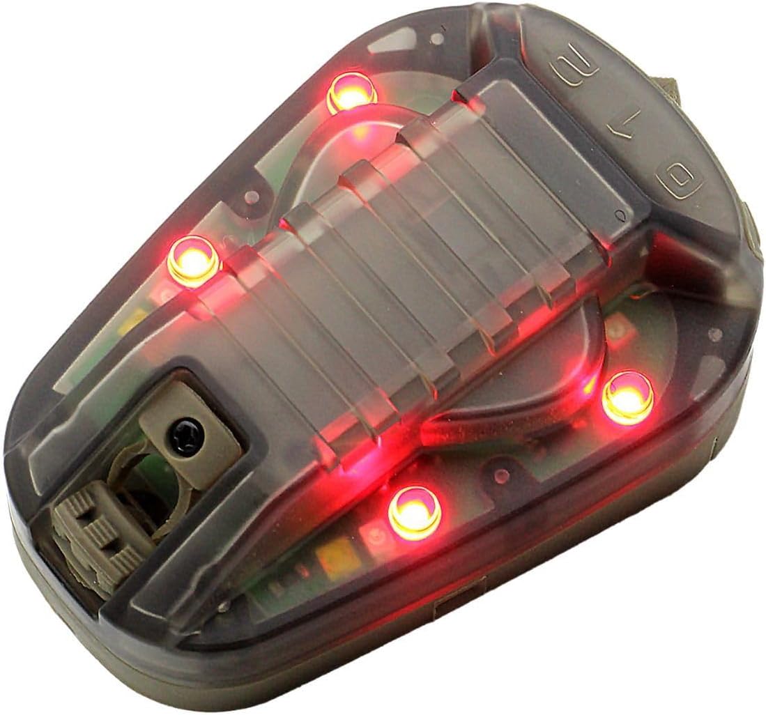 Tactical IR Strobe Helmet Light with Visible LED Strobe Tan Body/ Green visible