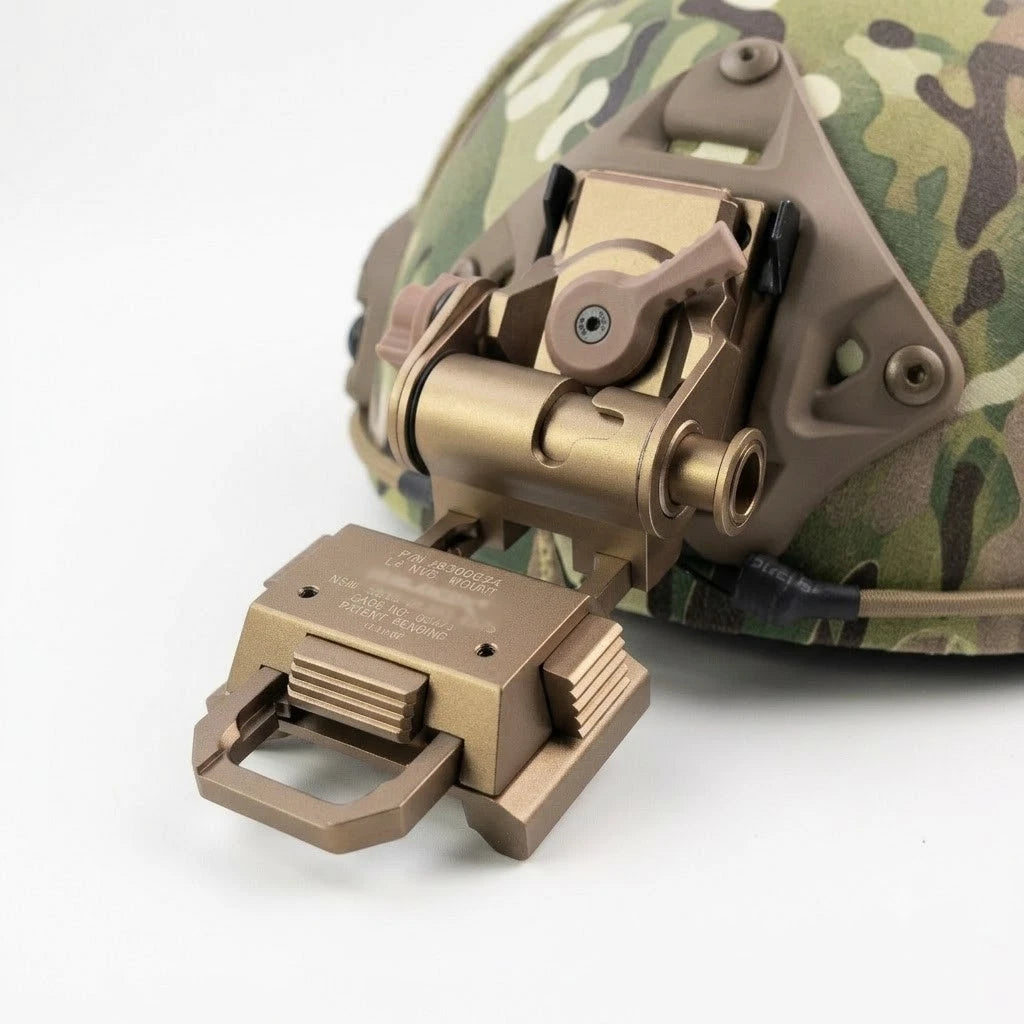 G24 Style NVG Helmet Mount – Dovetail, Black & FDE