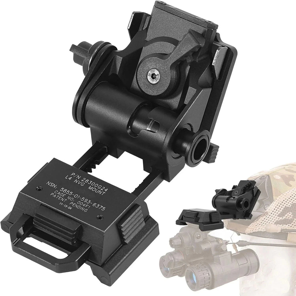 G24 Style NVG Helmet Mount – Dovetail, Black & FDE